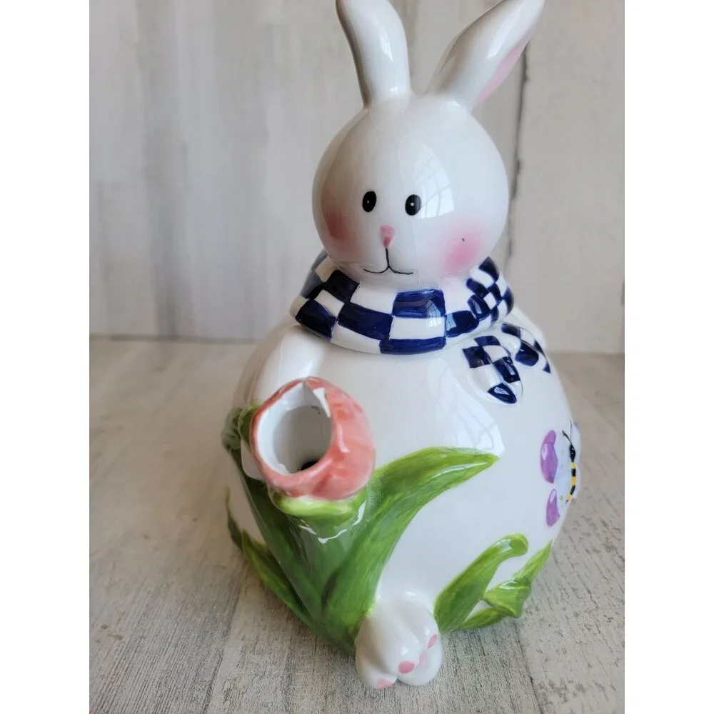 Mercuries Rabbit‎ bunny AS IS Teapot spring tulip
